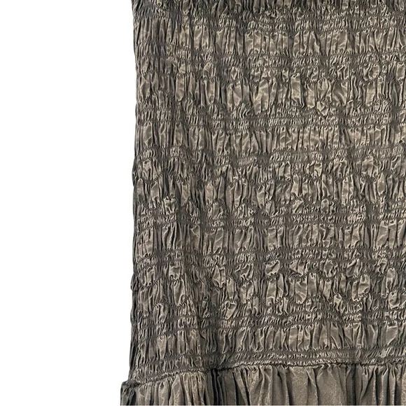 NWT Sea New York Juni Garment Dye Brown Smocked Bodice Off Shoulder Midi Dress - Picture 10 of 15